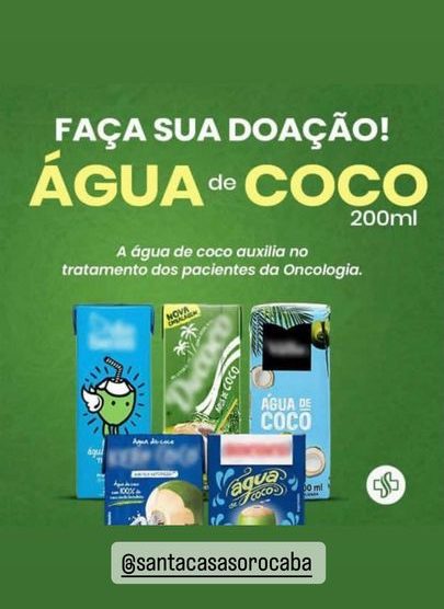 Precisamos novamente da sua ajuda – Doação de Água de Coco