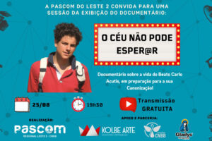 Pascom do regional leste 2 promove exibição do documentário “o céu não pode esper@r” em parceria com a kolbe arte