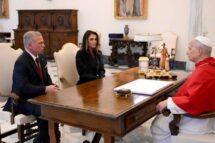 Papa recebe o Rei Abdullah II da Jordânia e a Rainha Rania