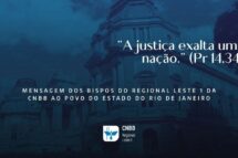 Bispos do Regional Leste 1 publicam mensagem ao povo do Estado do Rio de Janeiro