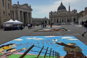 Papa agradece a voluntários pelos tapetes decorados na Solenidade de Pedro e Paulo