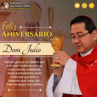 Hoje comemoramos mais um aniversário de vida do nosso Arcebispo, Dom Julio Endi Akamine, pedimos a Deus que continue abençoando a sua vida e lhe dando muita sabedoria, graça e amor!

Inscreva-se no nosso Canal
youtube.com/@SaoJudasTadeuSantuario

Páginas oficiais do Santuário:
✓ Instagram – https://abre.ai/d6fu
✓ Site Oficial – http://saojudastadeu.org.br/
#rezemosjuntos